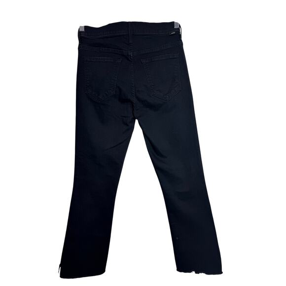 Mother The Insider Crop Step Fray Jeans in Not Guilty Black Mid Rise Size 29 - Picture 14 of 16
